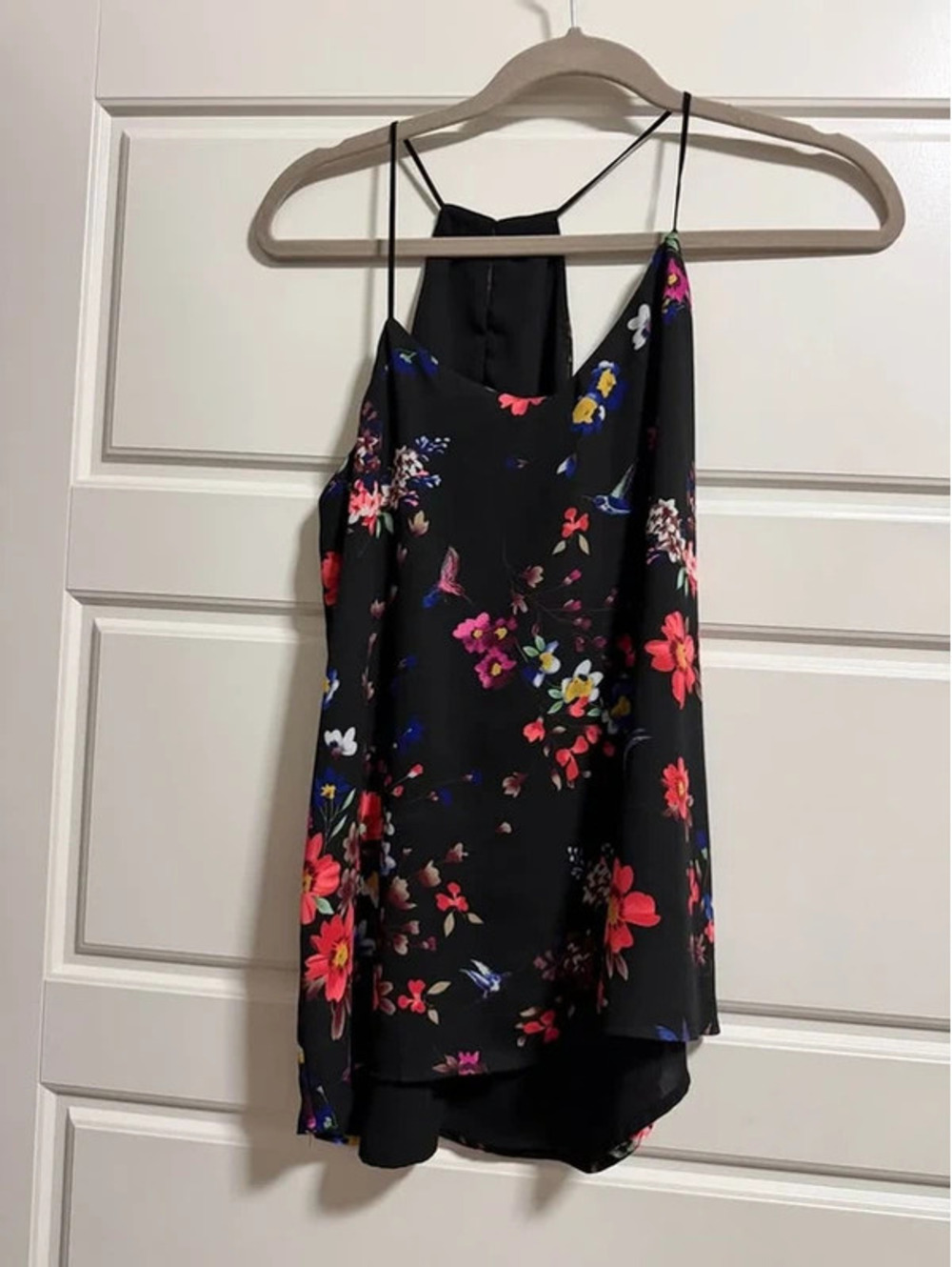 Express Black Floral Halter Camisole Top